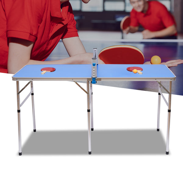 Faltbare Tischtennisplatte 60 * 30 * 30 Zoll mit 2 Schlägern+3 Tischtennisbällen