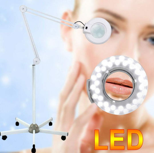24W Lupenlampe Kosmetik mit standfuß Einstellbarer Winkel LED Lupenleuchte Kosmetiklampe