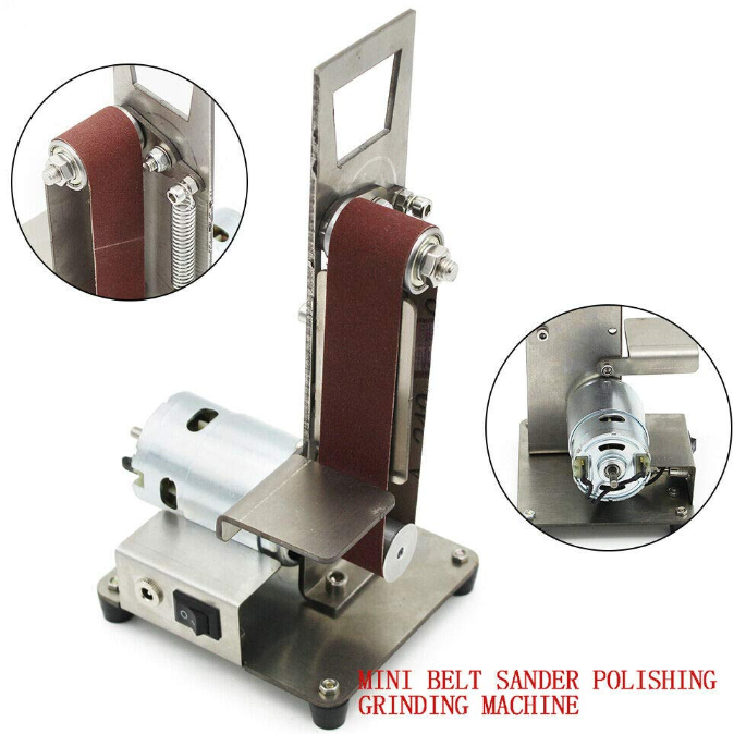 Mini elektrische Bandmaschine DIY Poliermaschine Schleifmaschine Festwinkel Schärfmaschine