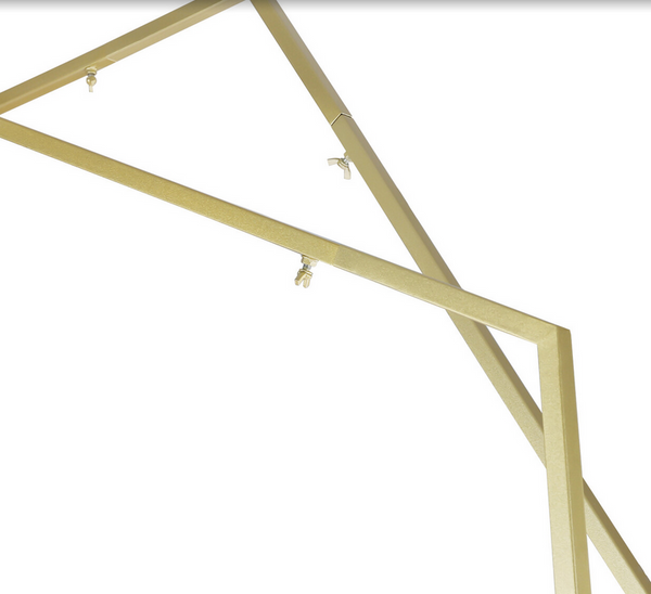 2.4M Doppeltes Traubogen Hexagon Gold, Hochzeitsbogen Hintergrund Ständer, Quadratische Basis