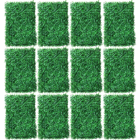 12PCS Künstliche Hecke,Pflanze Zaun,Bildschirm Grün DIY Wanddeko 60x40x4cm