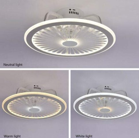 18,5 Zoll 32W Runde LED Decken Ventilator Fernbedienung Tages-Licht Wind Lüfter Lampe