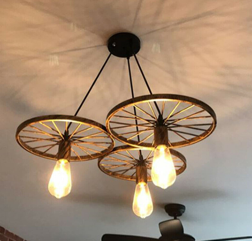 3 Rad Retro Vintage Pendelleuchte Industrie Deckenlampen Metall Bronze Hängeleuchte für Loft, Restaurant, Café