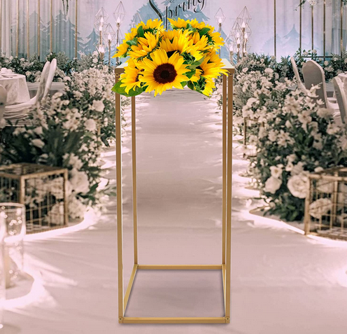 10 Stück Hochzeit Blumenständer Gold Blumenhocker Metall Blumenboden Vase 80cm Hoch Blumenständer für Hochzeit Party Dekoration