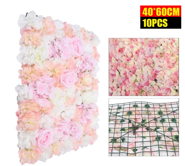10 Stück Künstliche rosafarbene Hortensieblumenwand Wand Seidenblume für Garten Hochzeit
