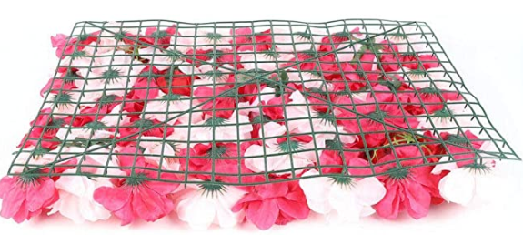 6 Stück Schöne Künstliche Blumen Säule Rose Wandplatte Hochzeit, rot Mix Weiß(40 x 60 cm)