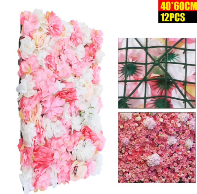 40 x 60 cm Künstliche Blumenwand Rosenwand Hochzeit Kunstblumen