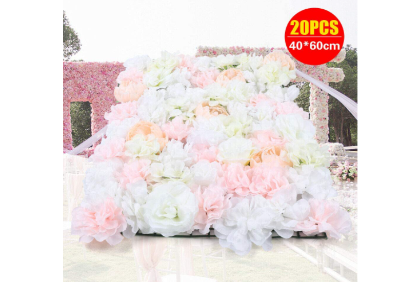 Künstliche Blumenwand DIY Hochzeit Hintergrund 20-teiliges Romantische Kunstblumen Wall