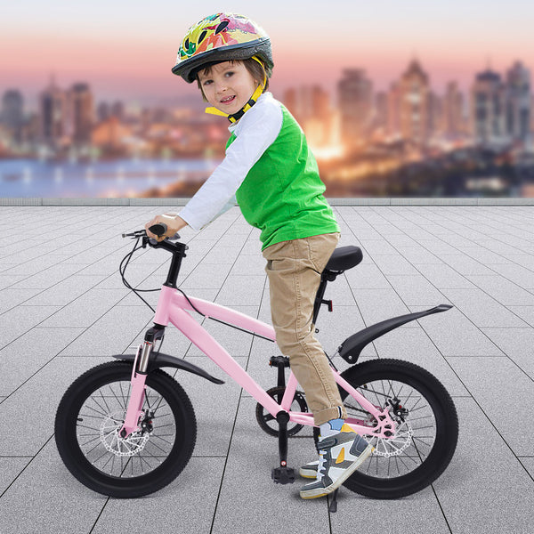 Kinderfahrrad 18 Zoll Jungen Mädchen BMX Stil Kinder Fahrrad Mountainbike mit Federgabel und V-Brakes, Kinderfahrrad Ab 3 Jahre