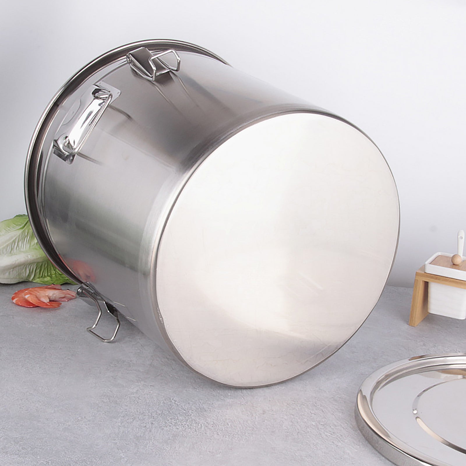 6L/12L Eimer mit Deckel Edelstahl Kücheneimer Getreidebehälter Mehlbehälter Aufbewahrungseimer