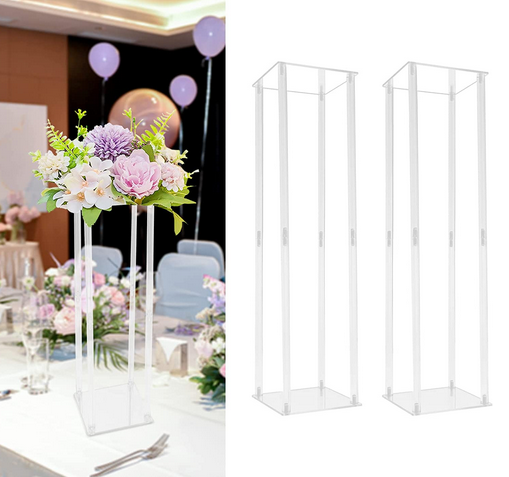 Acryl Blumenständer Hochzeit Acrylvasen 100cm Blumenvasen für Tische, Hohe Blumenvasen Deko, Tafelaufsätze für Tische, 2er-Set