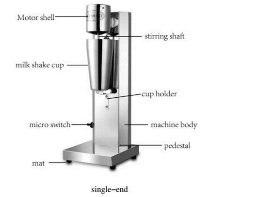 180W Commercial Milkshake Maker Machine Stainless Steel Frother Cup Smoothie 650m