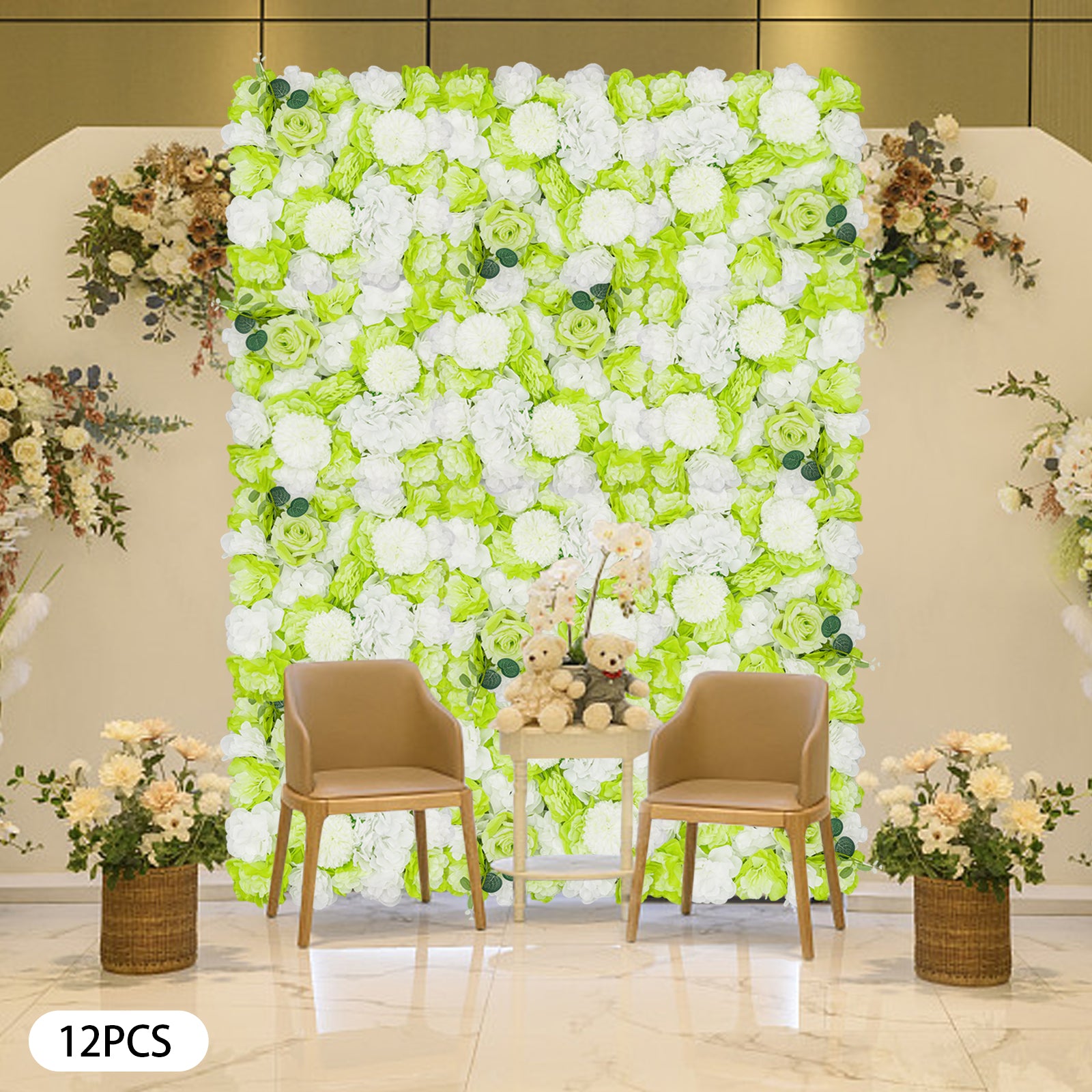 CNCEST 3D Blume Wandtafel, künstliche Blumen Wand Hintergrund Seide Rose Matte für Home Party Hochzeit Hintergrund Wanddekoration