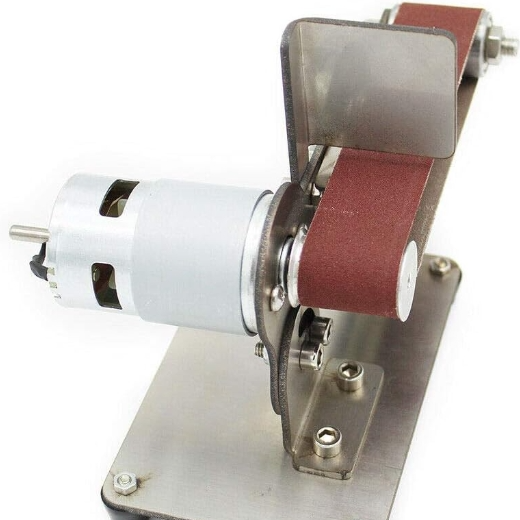 Mini elektrische Bandschleifer DIY Poliermaschine Schleifmaschine mit 795 Spindelmotor 24V 600 m/min