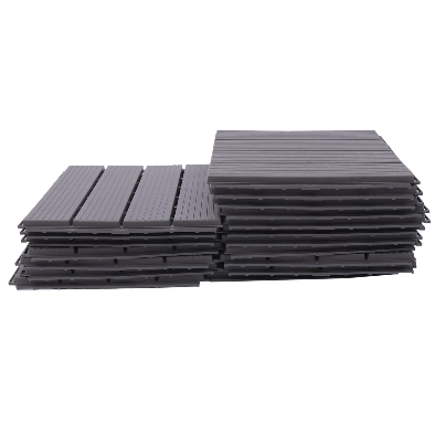 22 Stück Holz-Kunststoff-Verbund-Terrassenfliesen,30,5 x 30,5cm, Holzdielen, Balkonfliesen