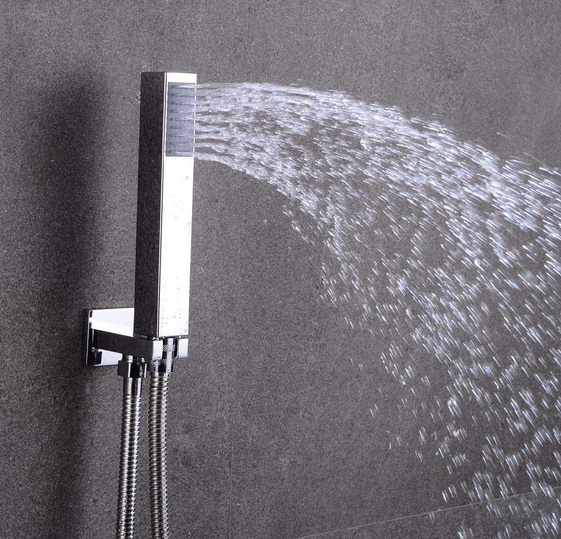 30 * 30cm Quadratisch Duschset mit LED Regen Kopfbrause und Handbrause