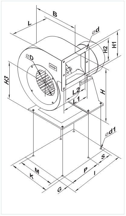 Размеры центробежного вентилятора Вентс Вцун 200х93-1,1-2