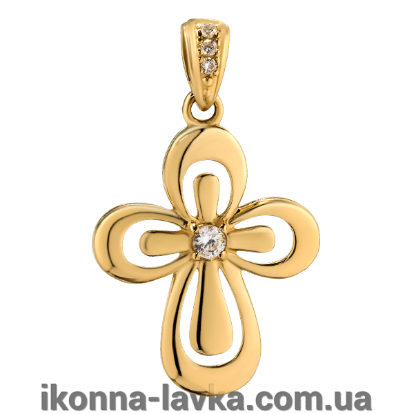 женский золотой крестик