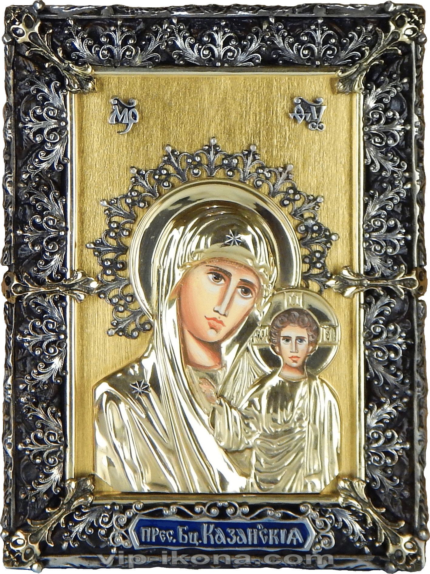 Изображение иконы Божией Матери "Казанская" (арт. м БК33с) - вид спереди