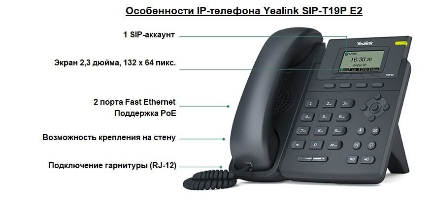 Особенности IP-телефона SIP-T19P E2