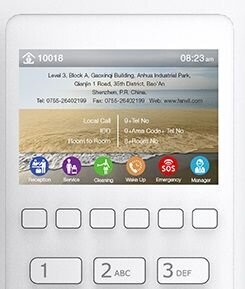 Экран и DSS кнопки в телефоне Fanvil H5 белого цвета