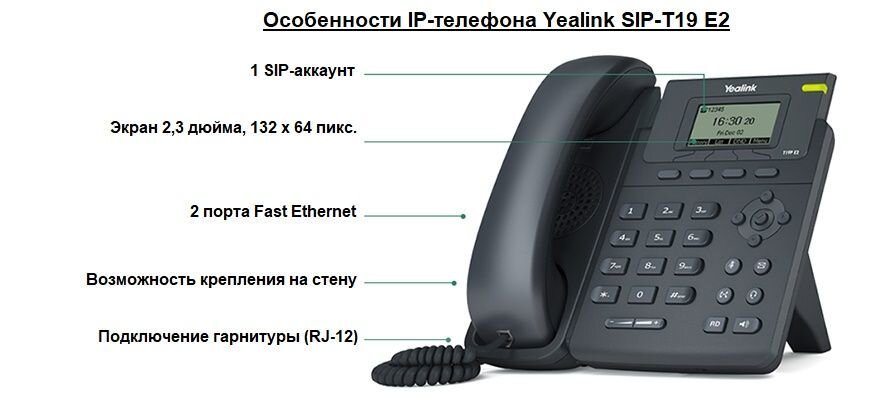 Особенности IP-телефона SIP-T19 E2