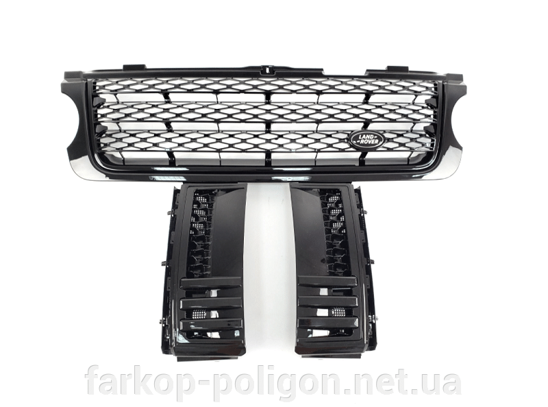 Решетка радиатора с жабрами Range Rover Vogue L322 2010-2012 г. (черная)