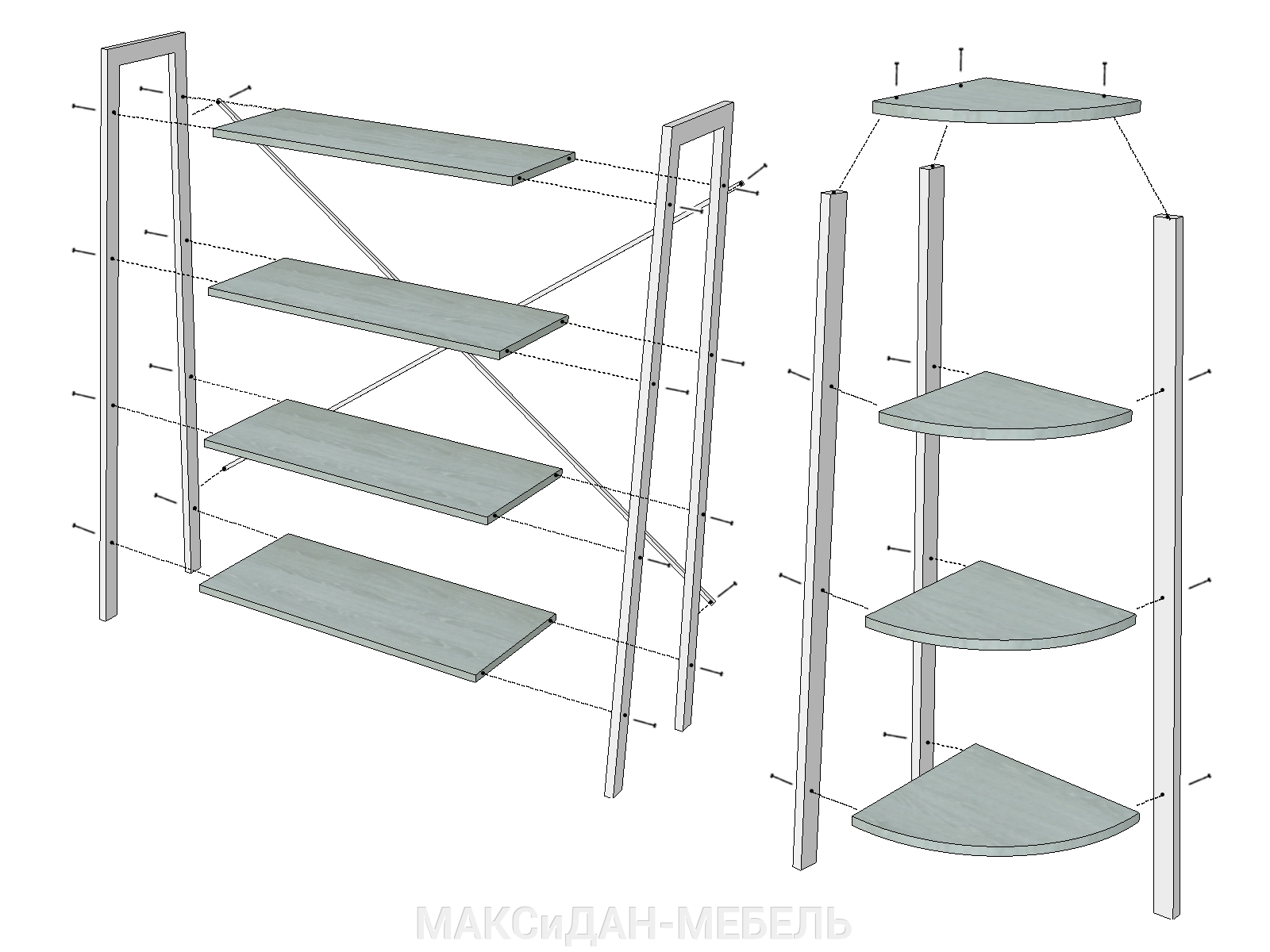 стеллажи металлические на рябиновой