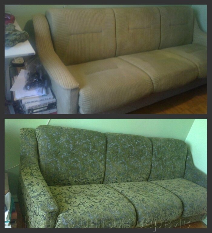 Замена обшивки дивана на русановке