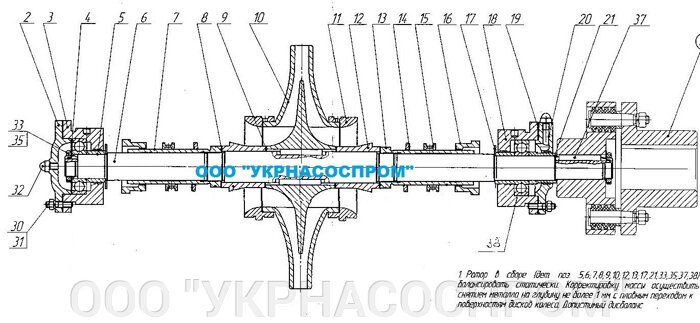 Чертежи на детали для насоса д 320х50 Ротор в сборе насоса 200Д-90 цена чертеж производство Украина запчасти насоса ро