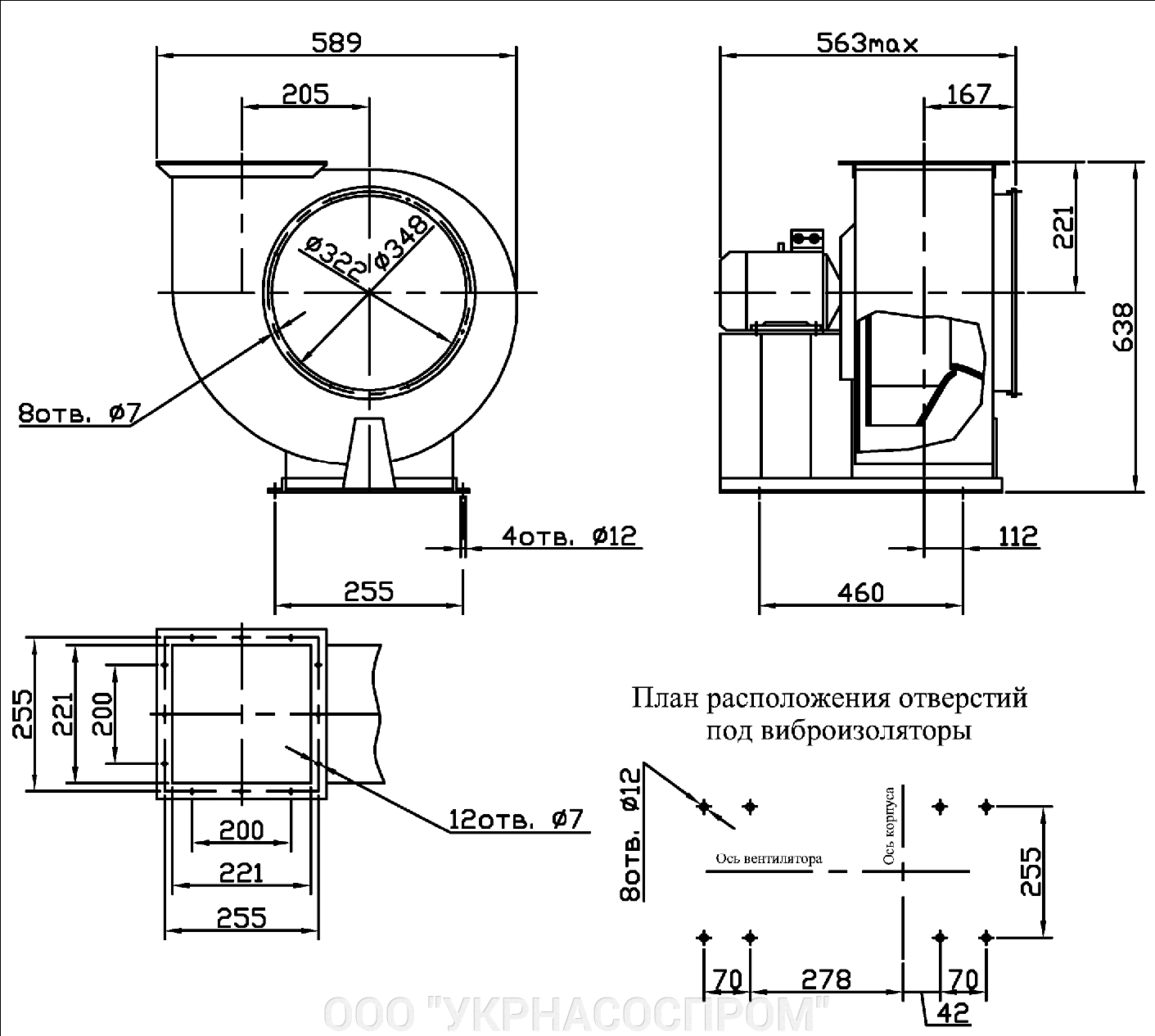 Вентилятор ВЦ 4-75 №3,15 1,5 кВт 3000 об/мин