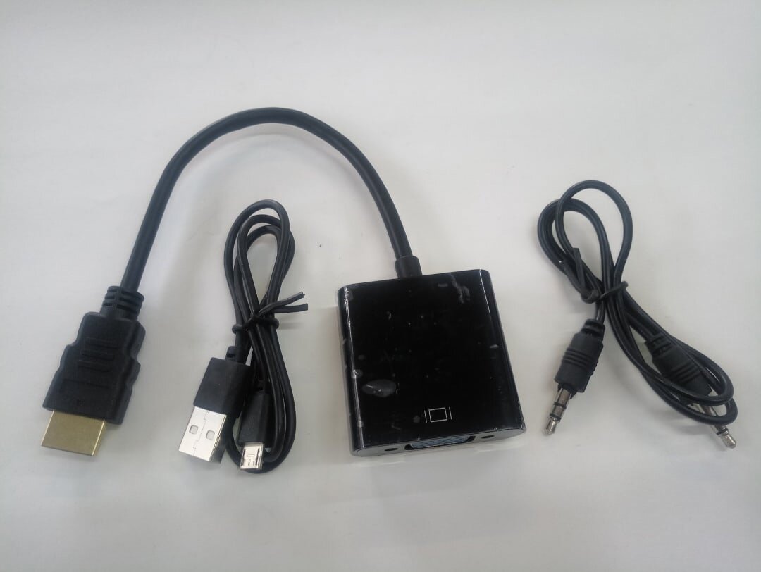 Конвертер-переходник из HDMI-VGA (с разъёмом аудио и питания)