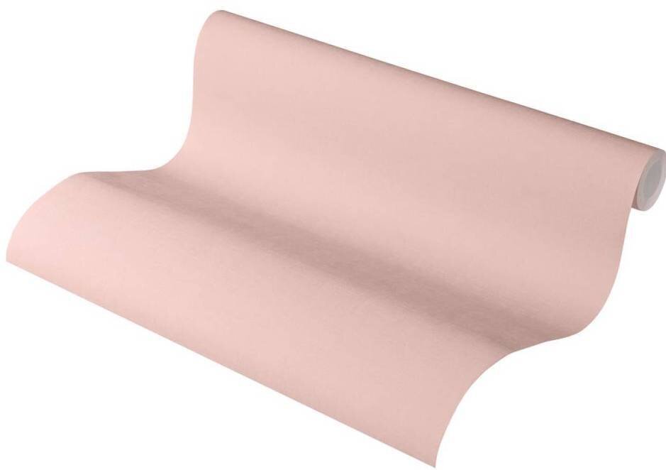 Светлые розовые однотонные обои, пастельного пудрового цвета, виниловые горячего тиснения на флизелиновой основе
