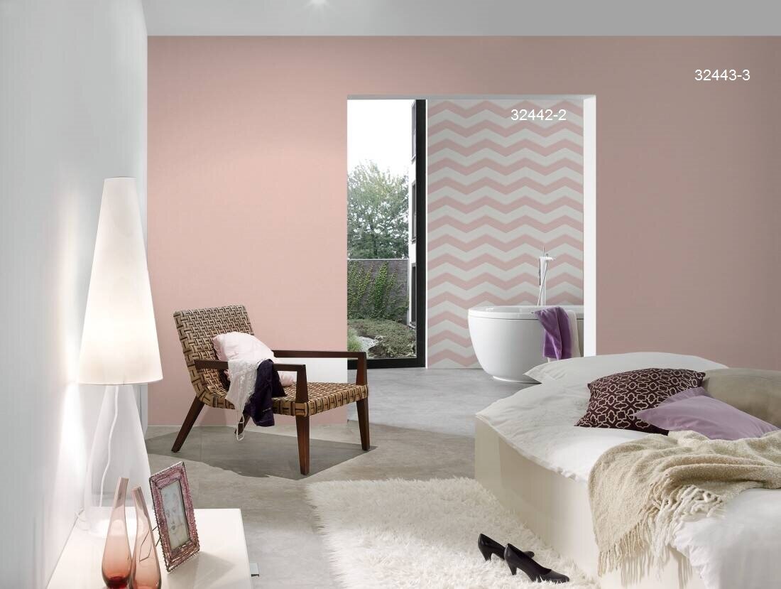 Однотонні пастельні шпалери для спальні, світлого рожевого кольору, ніжного пудрового відтінку, вінілові та флізелінові, що миються