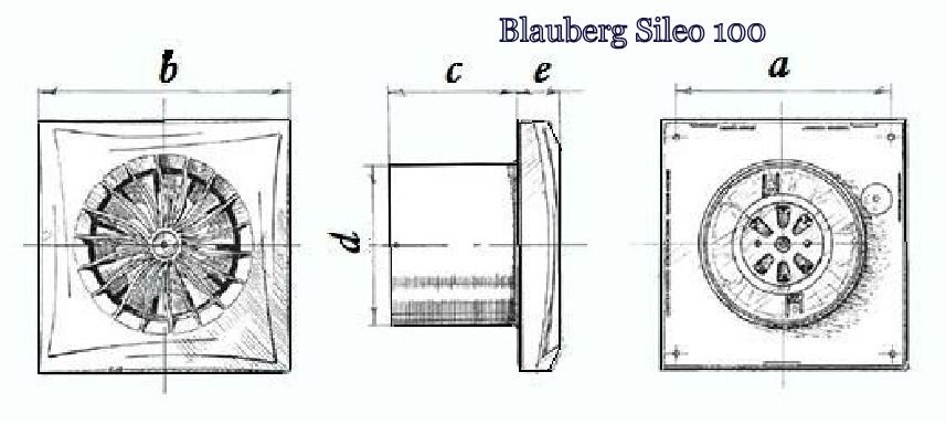 Габаритные размеры осевого вентилятора Blauberg Sileo 100