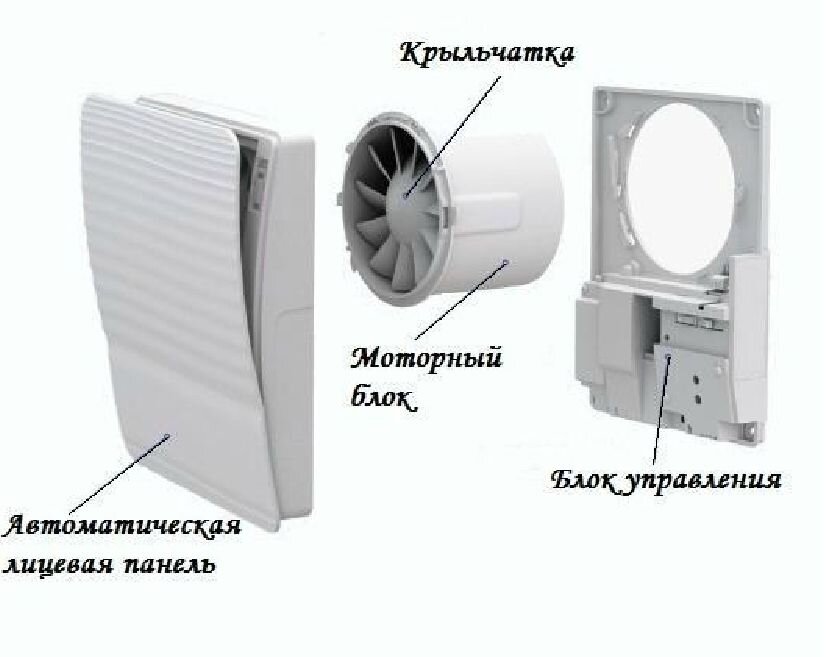Конструкция вентилятора в разобранном виде