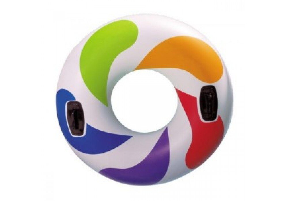 Надувной круг с ручками «Вихрь цвета» Intex 58202