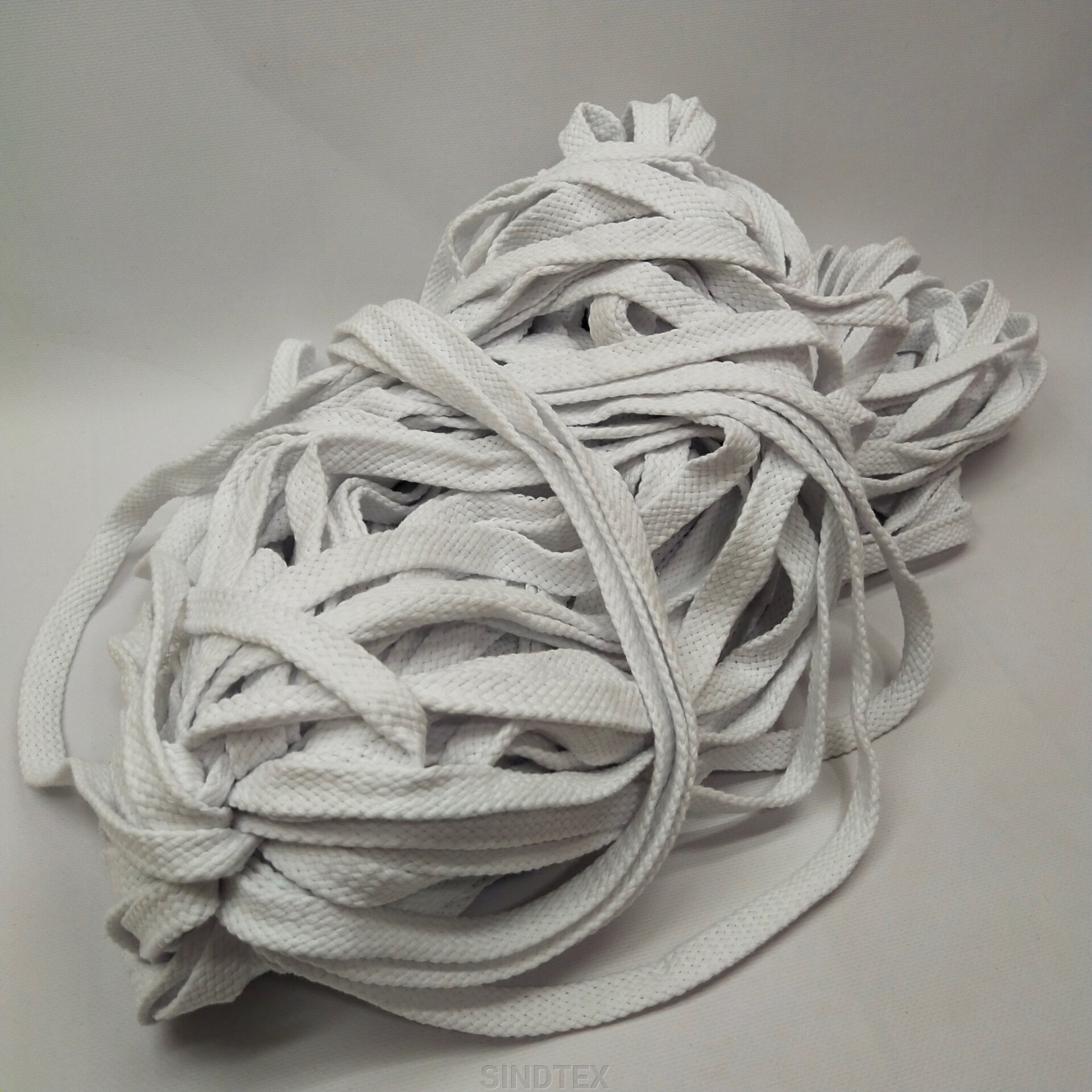 шнур плоский плетеный 1,5см (хб) хлопчатобумажный, без наполнителя
