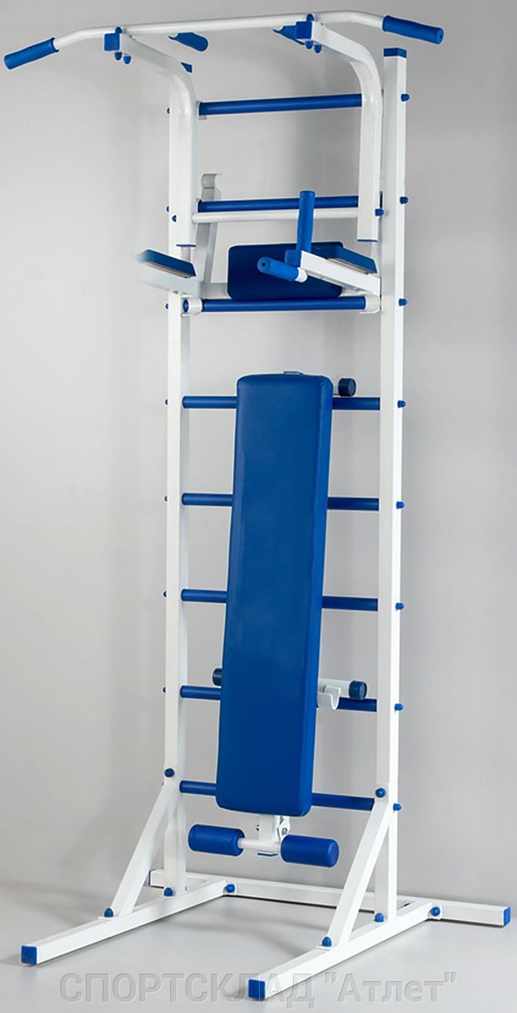 Напольная шведская лестница "Универсал" (бело-синяя)