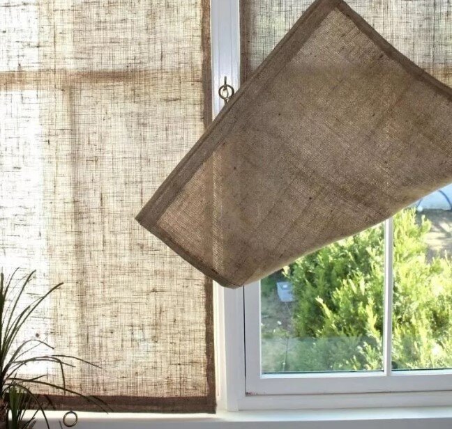 мешковина для пошива штор, шторы из мешковины
