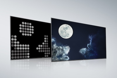 Задняя панель и экран обычного телевизора с полной прямой подсветкой
