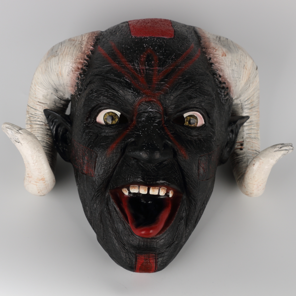 2018 New Scary Adult Costume Goat Devil Demon Horned Beast Horn Halloween Mask Latex Horror Cosplay Party (13)