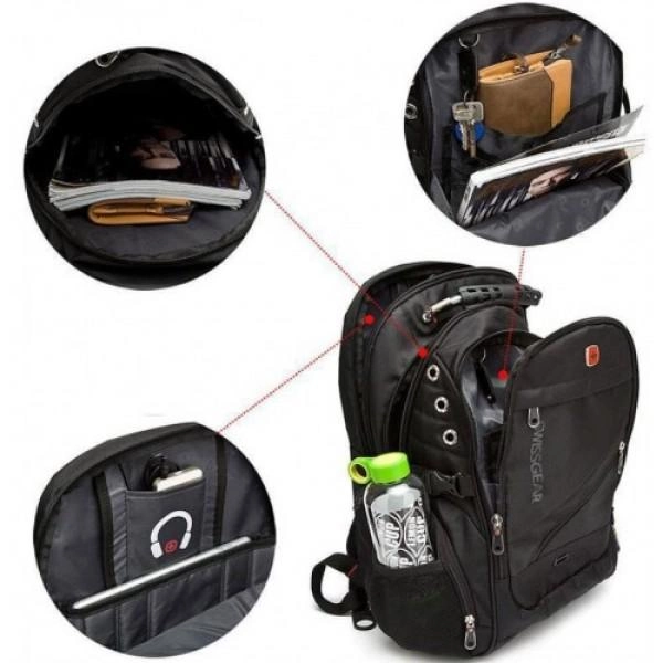 Рюкзак міський Swissgear 8810 Чорний (M1) - зображення 2