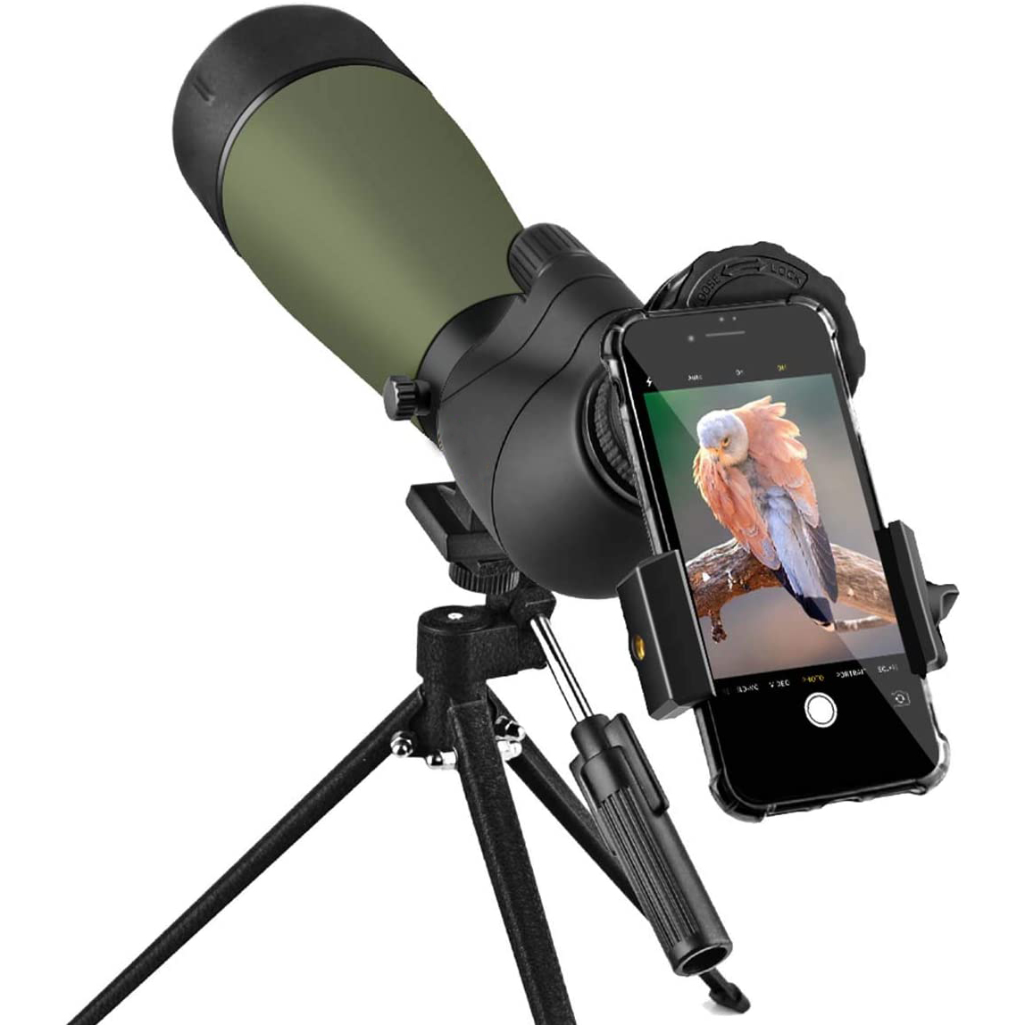 20-60x80 Spotting Scope BAK4 Angled Telescope with Tripod Waterproof Scope for Target Shooting Hunting Bird Watching