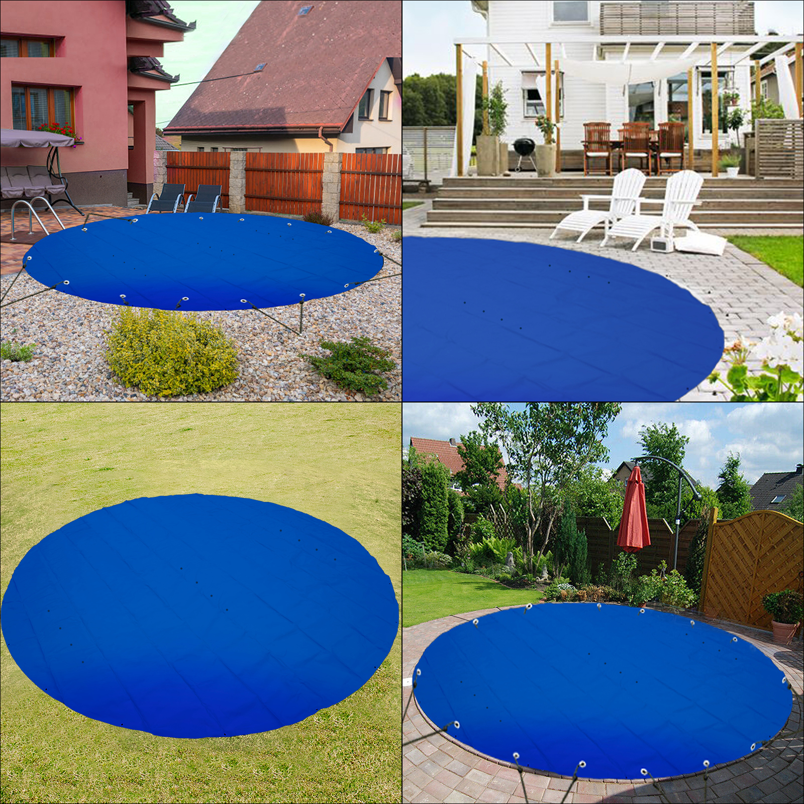 Накриття для басейну VEVOR Кругла накриття для басейну діаметром 4,5 м, синє зимове накриття круглого накриття для басейну, брудовідштовхувальне накриття для басейну водонепроникне, накриття для басейну з ПВХ матеріалу