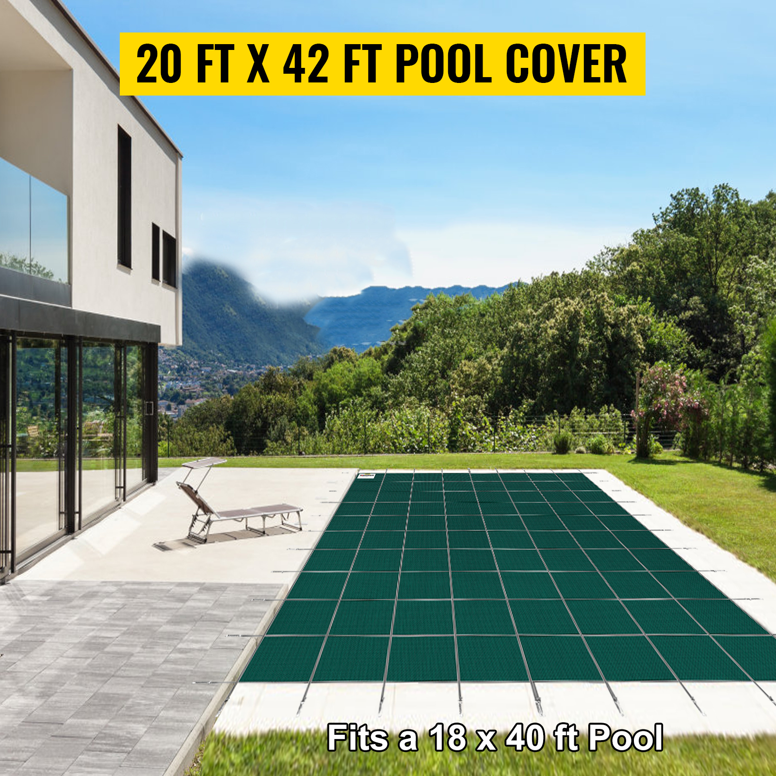 Захисне накриття для басейну VEVOR 12,8м накриття для басейну зелений поліпропілен