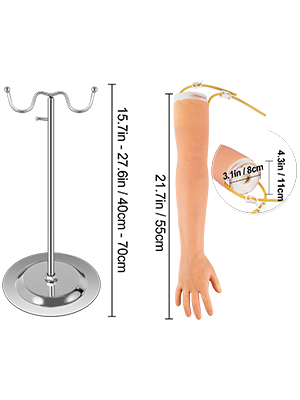 Практична рука VEVOR IV Модель руки для забору крові, ін'єкційна рука, рука для флеботомії Набір для тренувань Рука для флеботомії