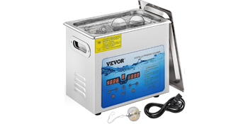 Ультразвуковий очищувач VEVOR 3 л, ультразвуковий очищувач 26,5 x 16,3 x 22 см, ультразвуковий очищувач з 2 датчиками, ультразвуковий очищувач 36~40 КГц для очищення окулярів ювелірних виробів годинників монет