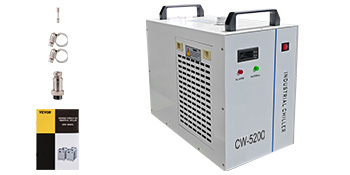 VEVOR Промисловий водяний охолоджувач CW-5200 CO2 охолоджувач лазерних трубок 6 л Водяний охолоджувач для охолодження скляних трубок з CO2 220 В 10 л/хв