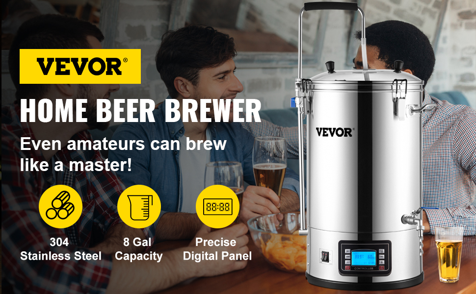 Електрична пивоварна система VEVOR, 35 л, пивоварня
